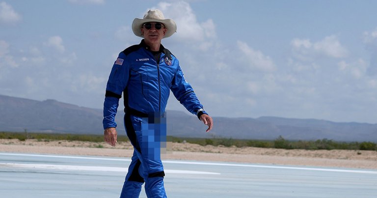 Jeff Bezos, founder of Amazon and private space exploration company Blue Origin, didn't like the way his crotch looked in the Blue Origin spacesuit.