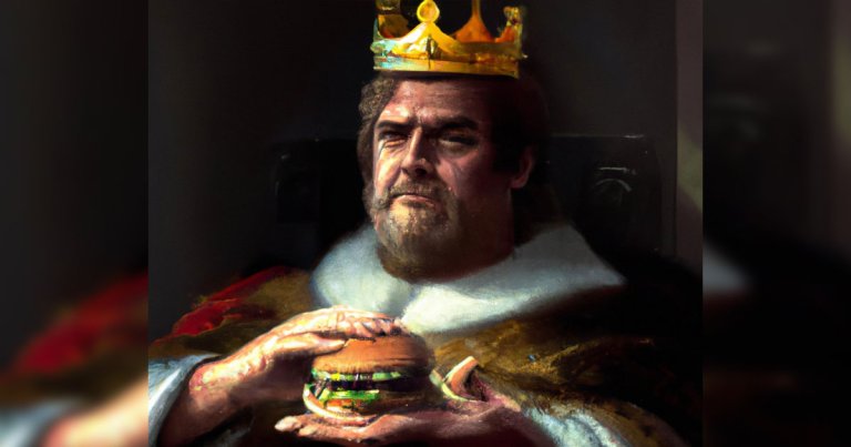 AI Generates Painting of Actual “Burger King” and There’s a Terrifying Hunger in His Eye