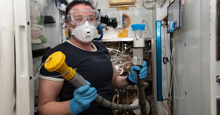 The crew of the latest space tourist mission into space had to figuratively knock on the door of the Russian segment of the ISS to use their bathroom.