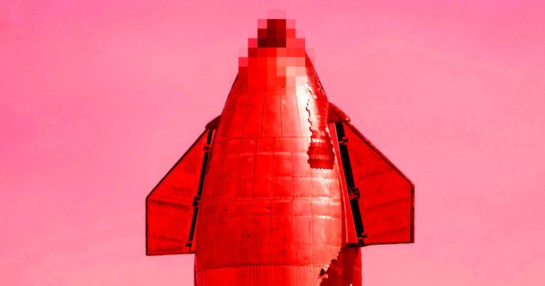 A wonderful shot by NASASpaceFlight photojournalist Nic Ansuini appears to show a chagrined face atop one of SpaceX's Starships prototypes.