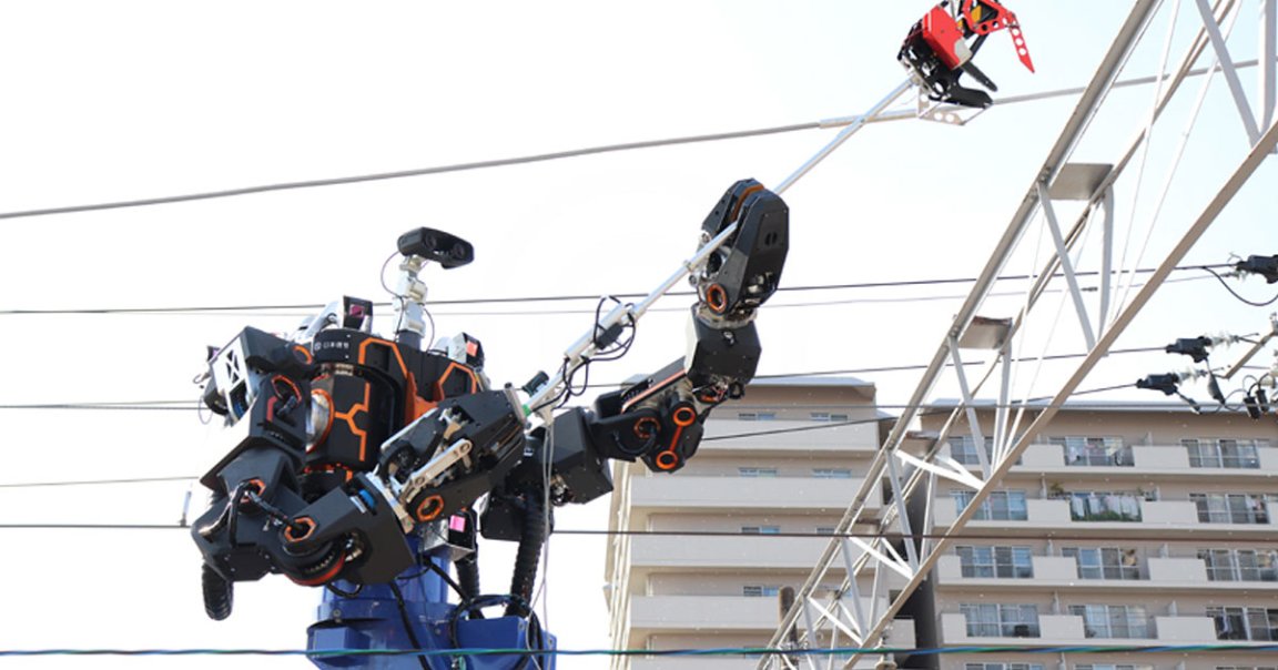 A Japanese company is taking service robotics to a whole new level with their humanoid power line-fixing robot.