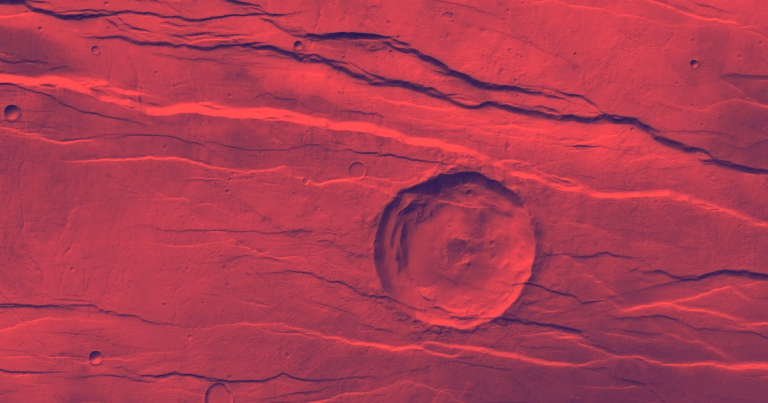The European Space Agency posted new photos of Mars' topography captured by the Mars Express. The depressions look like "fingernail" scratches.