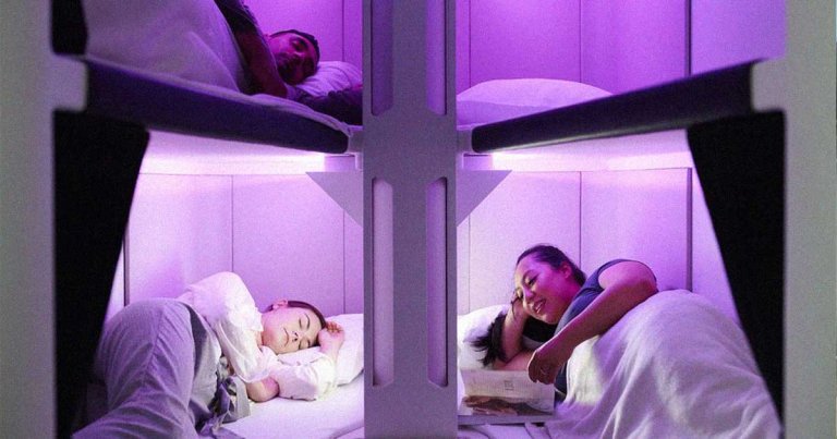 As of 2024, Air New Zelaand will be offering access to six full bunk beds to its Economy class passengers.