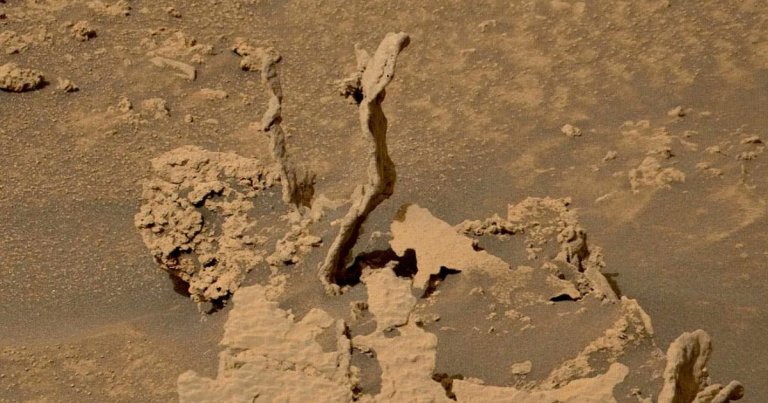 Now, we get to see Curiosity's next fascinating discovery: two ancient "spikes" of cemented rock that almost look like the petrified remains of ancient trees.