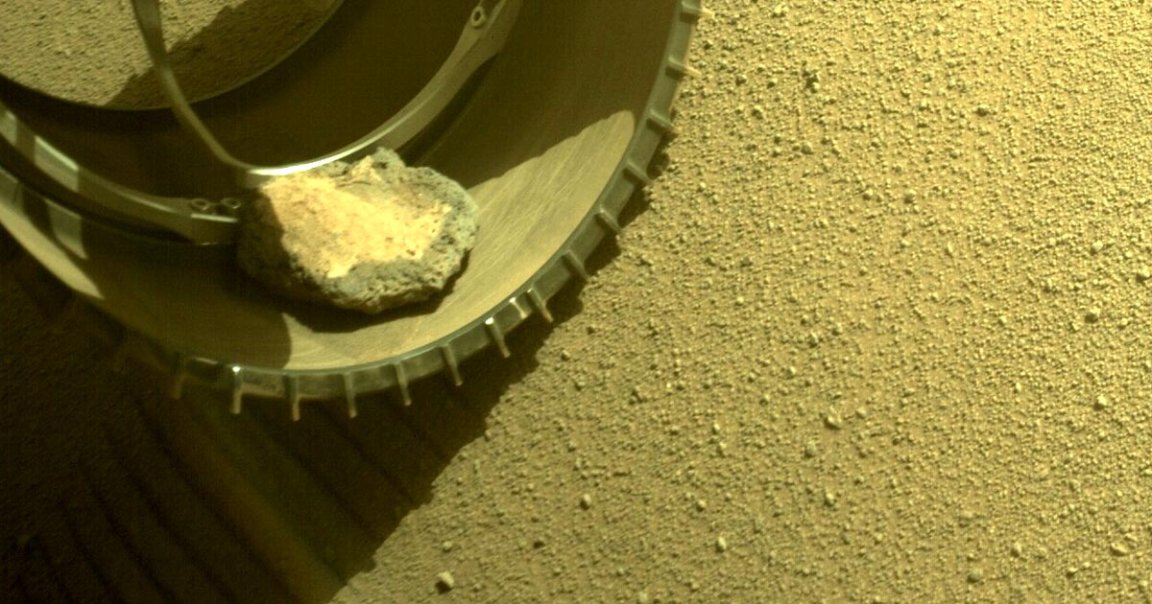 NASA's Perseverance Mars rover has unknowingly been traveling with a pet rock companion since at least early February, covering over five miles.