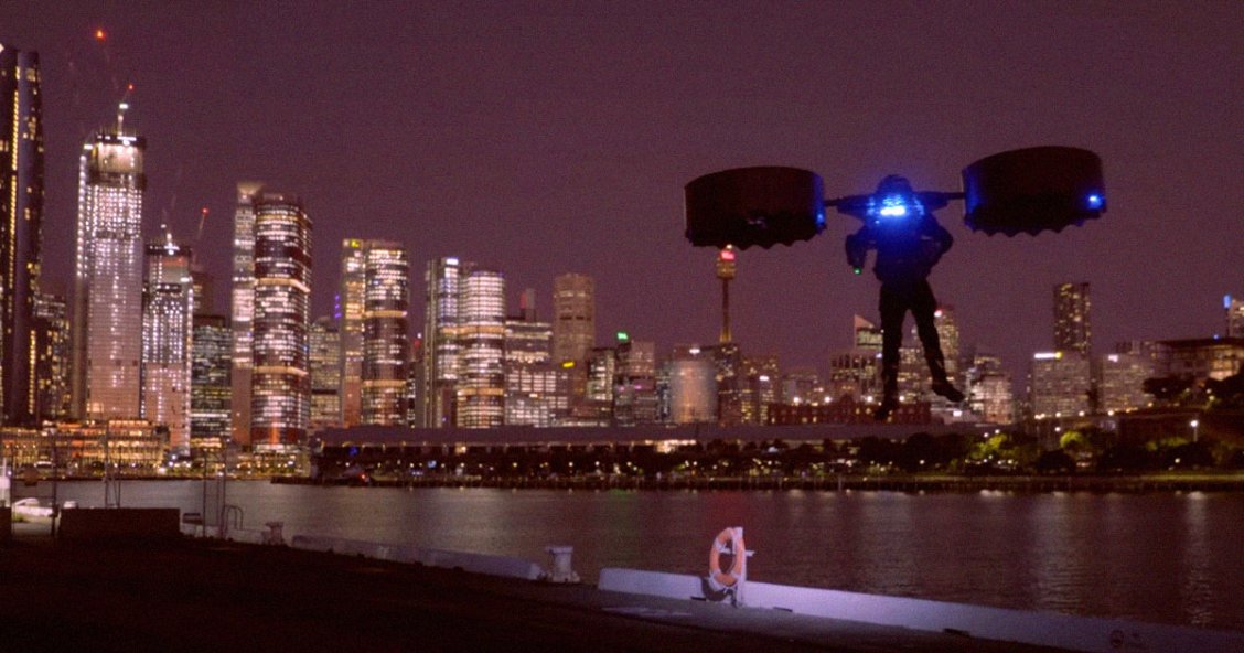 Watch a Guy Take Off With an Electric Backpack Helicopter