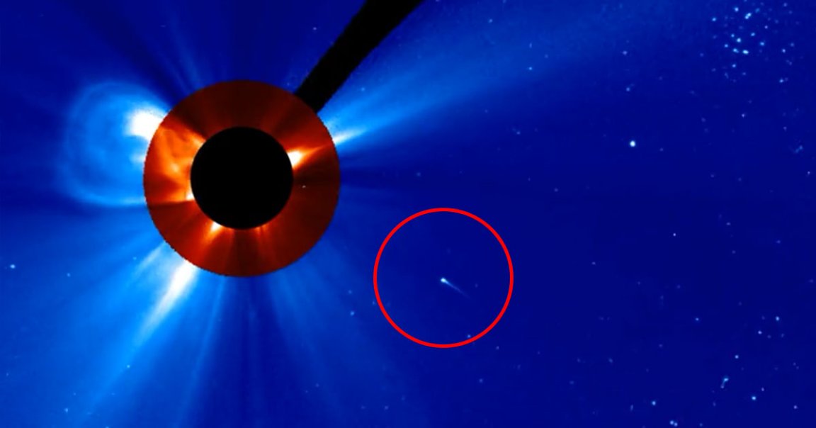 A massive chunk of comet was spotted crashing into our fiery Sun. And perhaps unsurprisingly, it doesn't look like the rocky body didn't make it out intact.