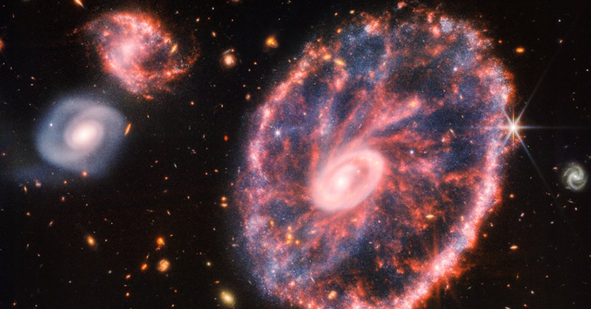 The James Webb Space Telescope just dropped an amazing new image of the black hole-centered "Cartwheel Galaxy" in greater detail than ever seen before. 