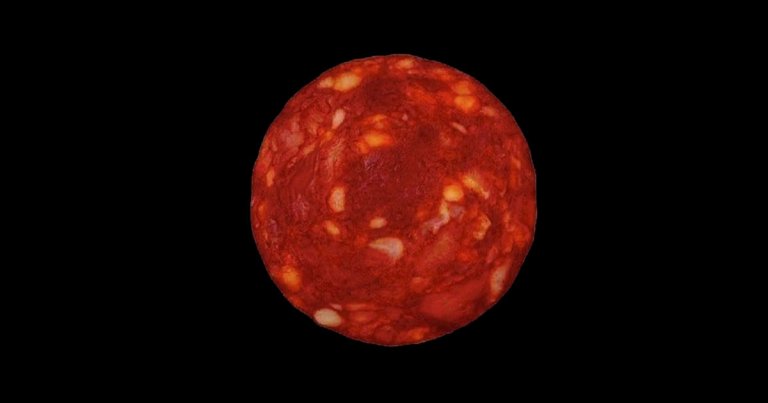 The magnificent, planetary orb was just a piece of Spanish chorizo, and the physicist has since had to make a public apology for causing any confusion.