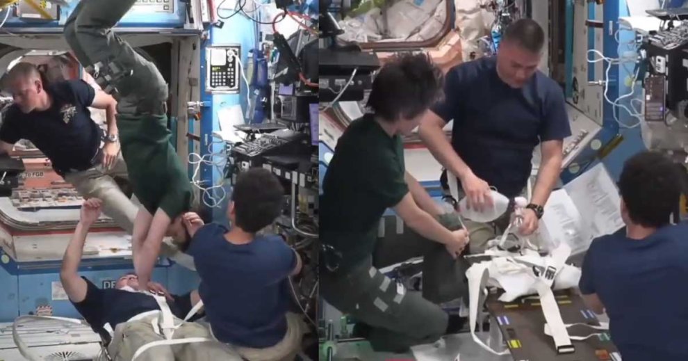 Astronaut Shows How to Perform CPR in Zero Gravity