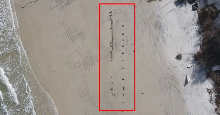 Beach erosion caused by Hurricane Nicole and Ian has caused a massive mysterious object to poke out of the sand at Daytona Beach Shores in Florida.