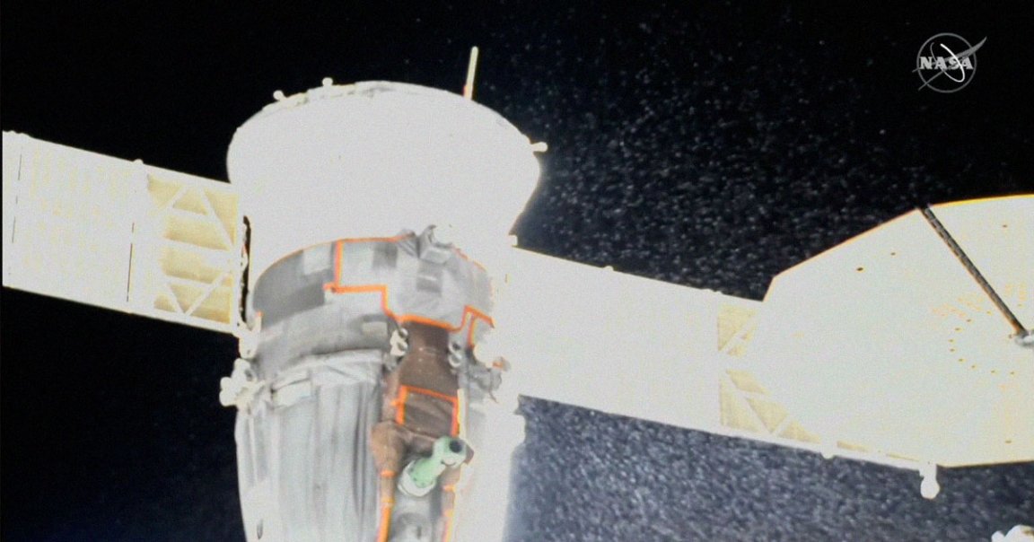 A Russian Soyuz spacecraft, which is currently docked to the ISS, is rapidly heating up after it sprayed copious amounts of coolant into space.