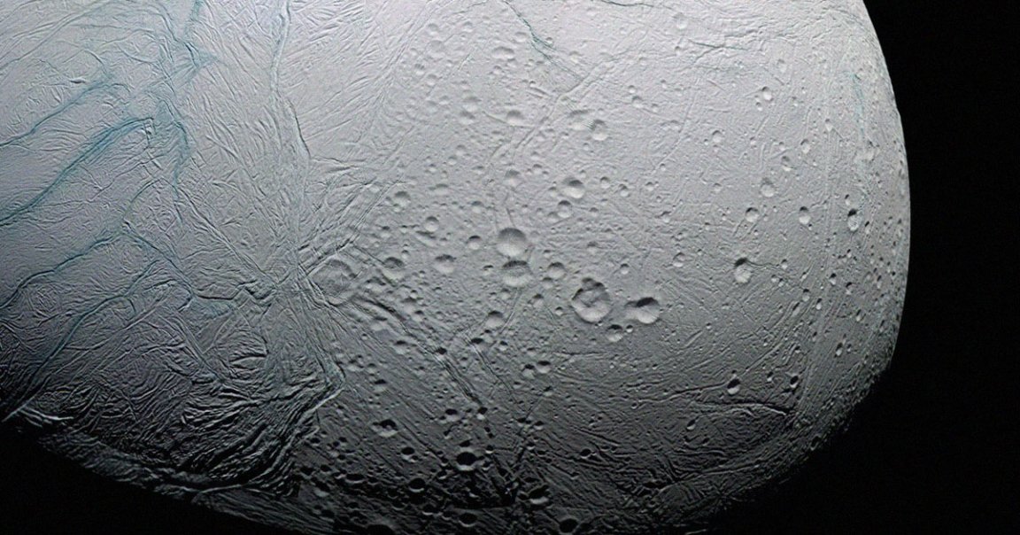 Saturn's icy moon Enceladus isn't only suspected to hold a liquid ocean beneath its icy crust — it's also covered in an astonishing amount of snow.