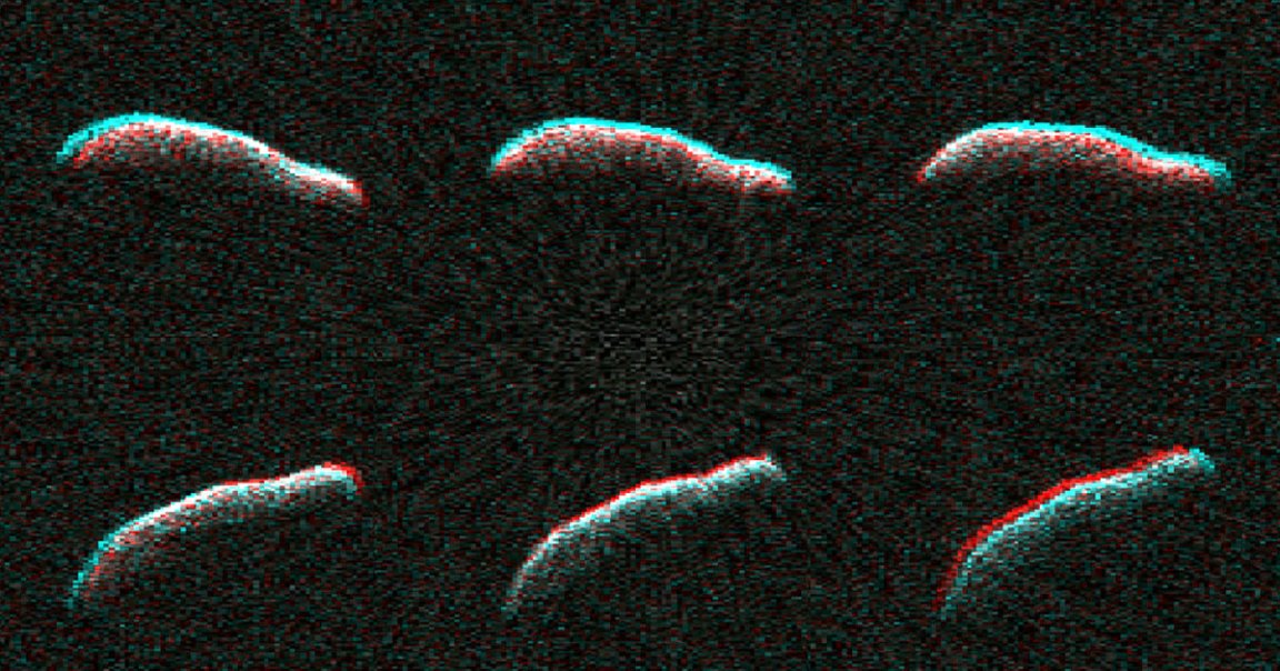 NASA has gotten a close-up look at a mysteriously-shaped asteroid, which was once believed to be in danger of colliding with the Earth, as it whizzed by.