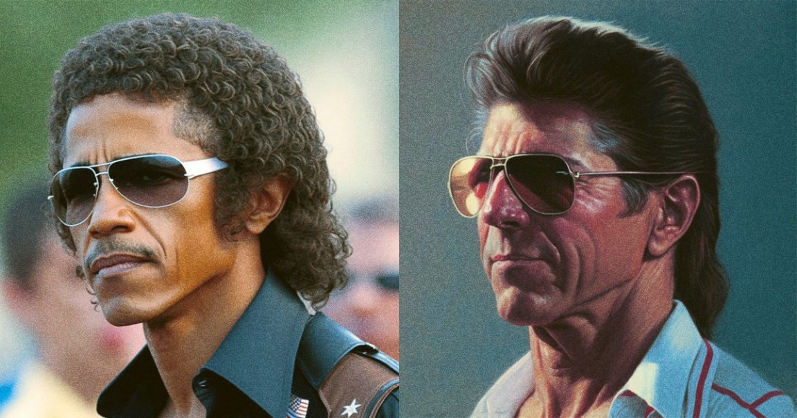 Nothing will make you feel more patriotic than this Twitter thread of mullet-headed US presidents, generated with the help of Midjourney's AI.