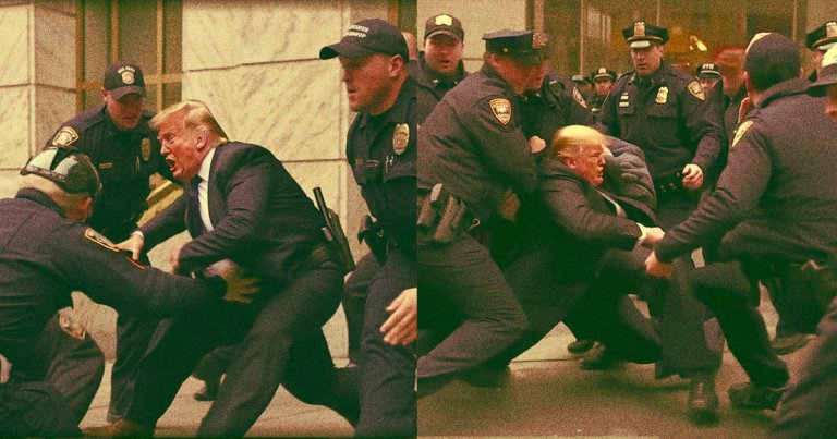 People are using AI-generated images of Donald Trump getting arrested by the NYPD before it actually happens, because that's the world we live in now.
