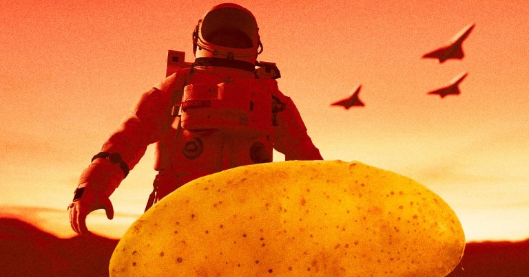 Some scientists have made fancy space concrete out of potato starch — and it works much better thank building bricks out of blood and urine to work.
