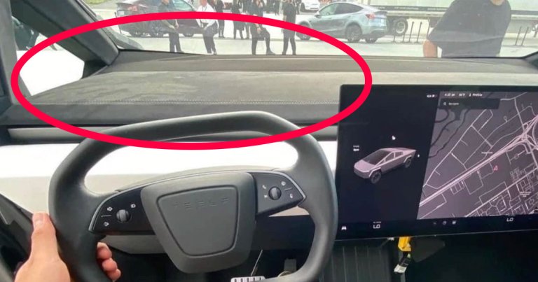 A leaked image spotted by Electrek has given us the best view yet of what Tesla's long-delayed Cybertruck will look like from the inside.