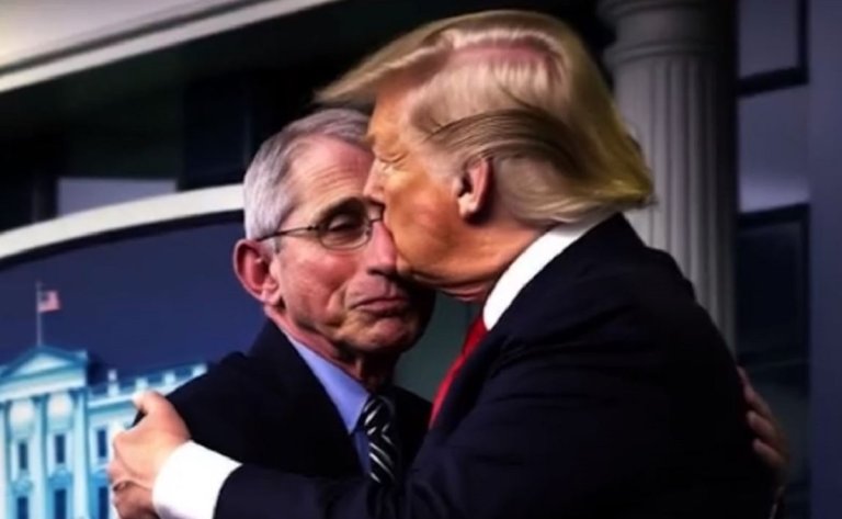 The Ron DeSantis campaign released a video featuring what appears to be AI-generated imagery of Donald Trump kissing Anthony Fauci.