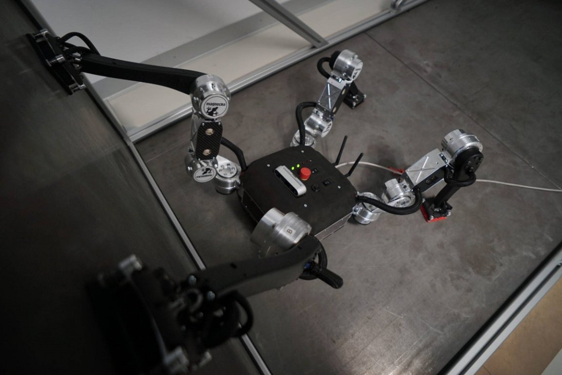 Meet Magnecko, a four-legged and absolutely terrifying new robot that can Spiderman up walls and across ceilings using its magnetic feet.