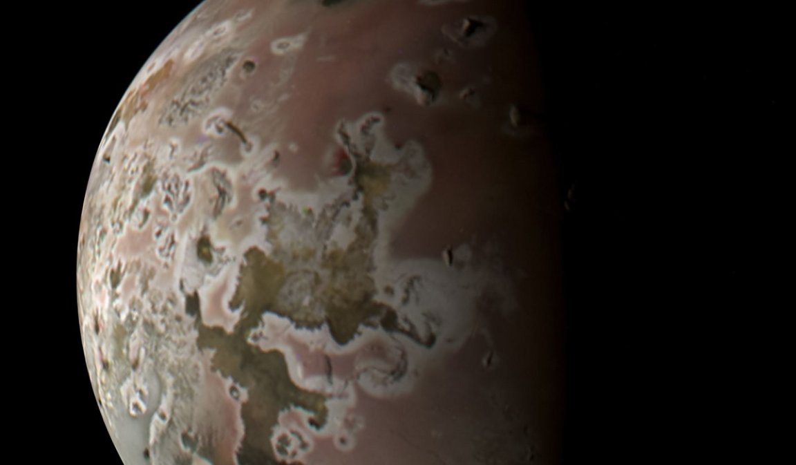 NASA's Juno satellite captured new images of Jupiter's moon, Io, which has a fiery surface due to its many volcanoes.