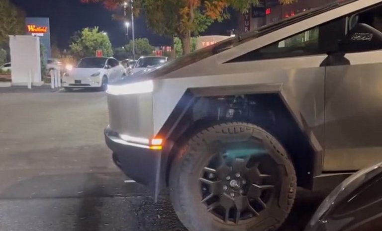 A newly-shared video showcases the soon-to-be-released Tesla Cybertruck's suspension-shifting "wake-up" sequence, complete with a light show.