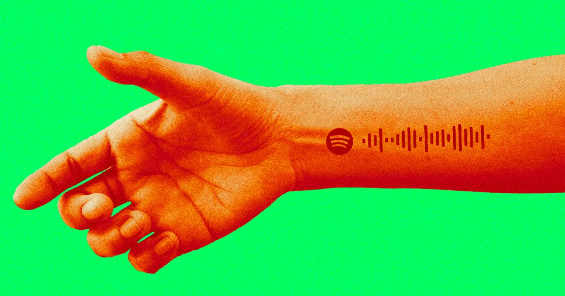 Tattoos of Spotify codes don't always hold up after a few years of natural wear and tear, as many music fans are beginning to discover.