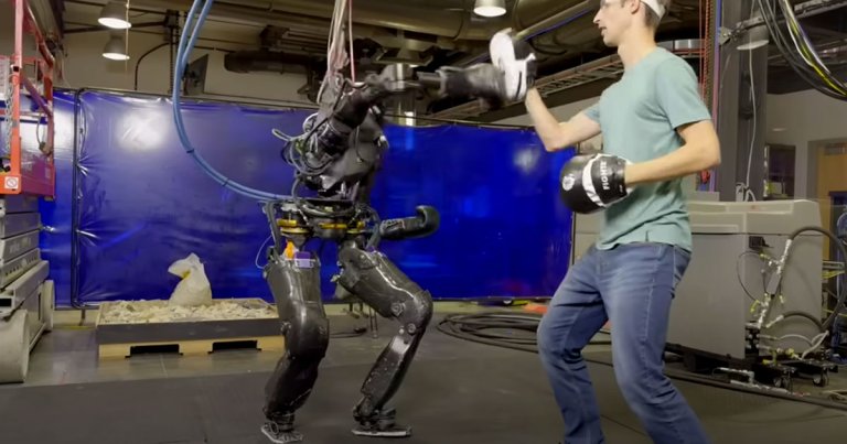 A recent video shared by IHMC Robotics shows a carbon fiber-clad robot throwing some punches worthy of a "Rocky"-style training montage.