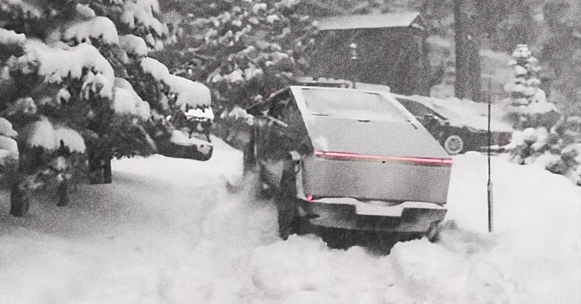 Numerous online videos and images have been posted showing Tesla's Cybertruck getting stuck in typical wintery conditions.
