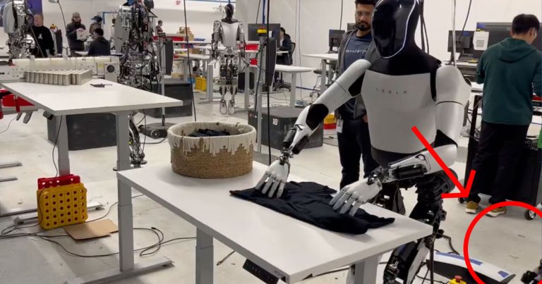 Tesla CEO Elon Musk has posted a video of Tesla's Optimus humanoid robot carefully folding a shirt on a table. It needed a lot of help.
