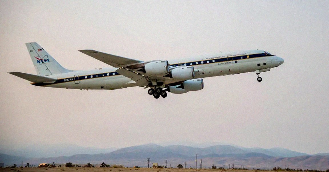 A massive NASA jet has been circling at low altitude over the San Joaquin Valley in California this week to study air quality.