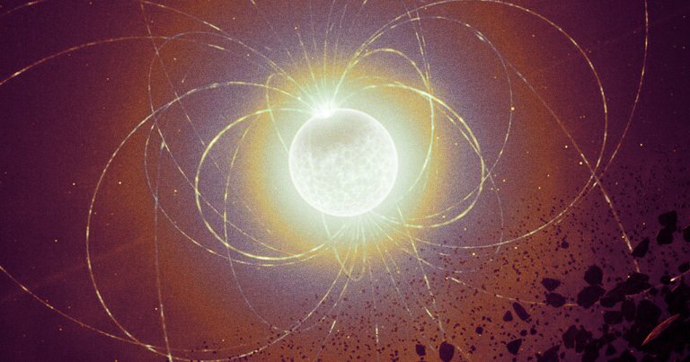 Astronomers have discovered that a white dwarf star bears a never before seen metal "scar" near one of its magnetic poles.
