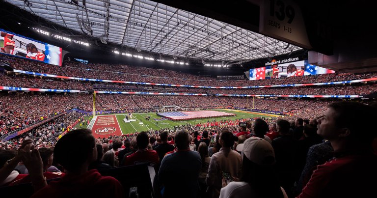 Last night's event was the first Super Bowl to be entirely powered by renewable energy, an impressive feat for a 65,000-person stadium.