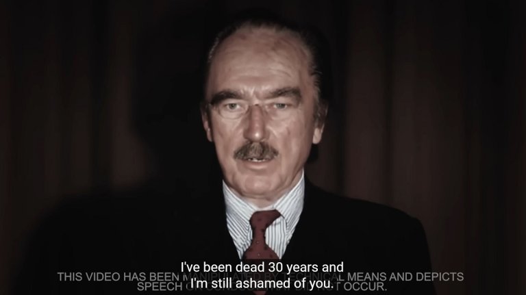 A new attack ad uses AI to summon up footage of Donald Trump's long-deceased dad to excoriate his large adult son.