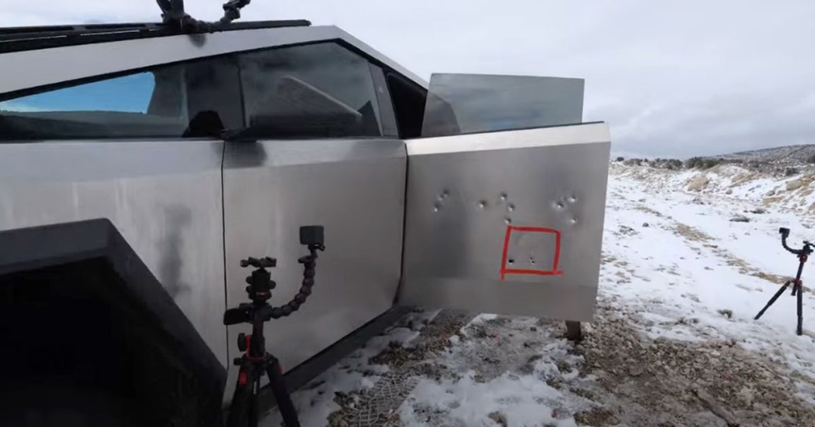 YouTuber JerryRigEverything found that a variety of differently sized bullets can tear through Tesla's Cybertruck.