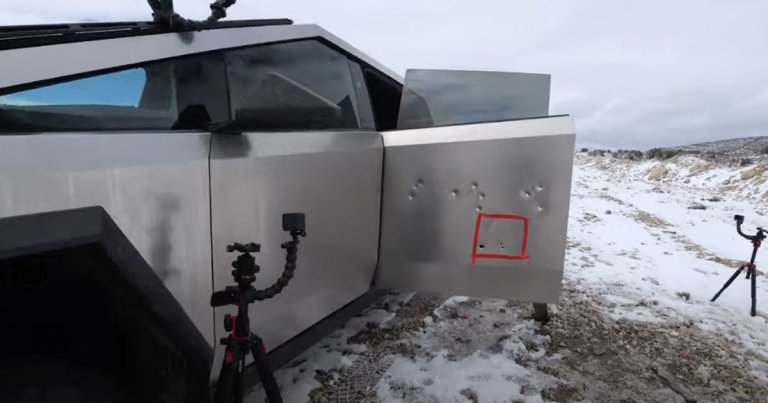 YouTuber JerryRigEverything found that a variety of differently sized bullets can tear through Tesla's Cybertruck.
