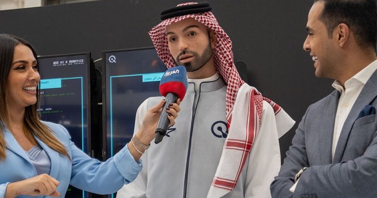 After its robot was caught on camera seeming to grope a female reporter's backside, a Saudi firm is defending its behavior.