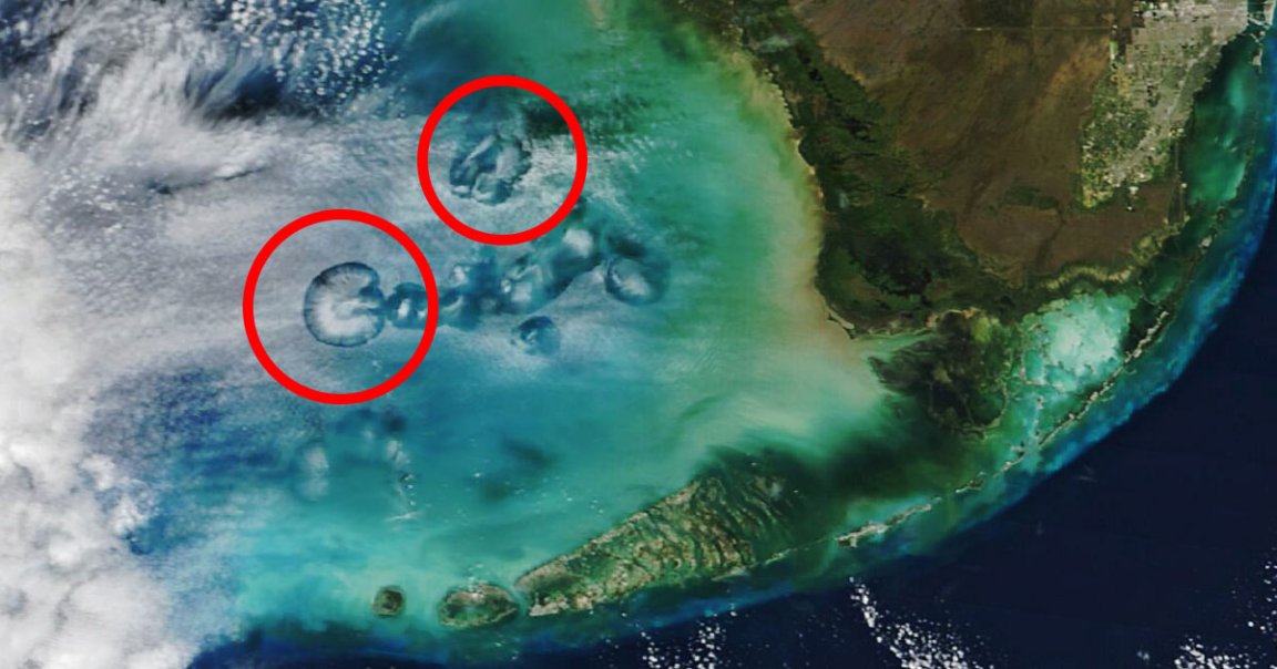 NASA's Terra satellite has captured a stunning image of "fallstreak holes" or "hole-punch clouds," scientifically known as cavum clouds.