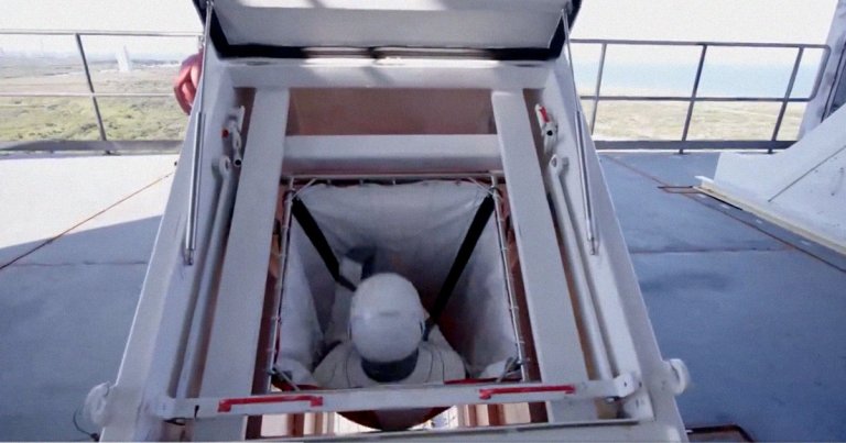 SpaceX has tested the emergency slides that could save astronauts' lives during a launch at the Kennedy Space Center in Florida.