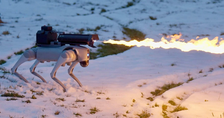 The flamethrower on the "Thermonator" has a fire breathing range of up to 30 feet, for those willing to shell out nearly $10,000.