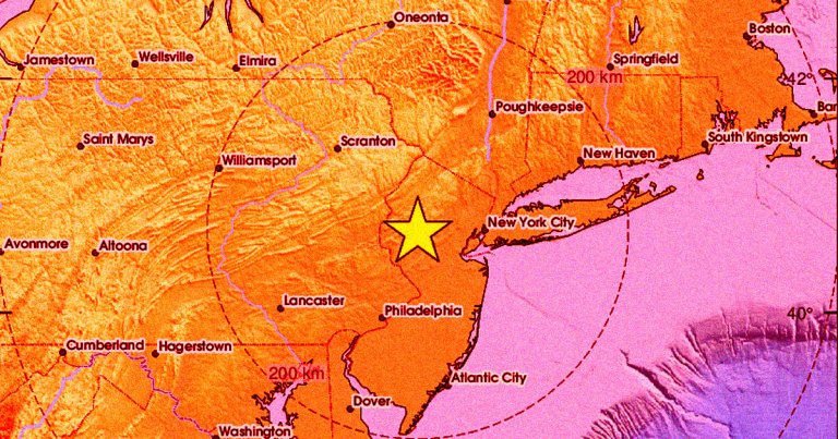 A small earthquake has hit the East Coast, striking a highly populated area in central New Jersey, less than 60 miles from New York City.