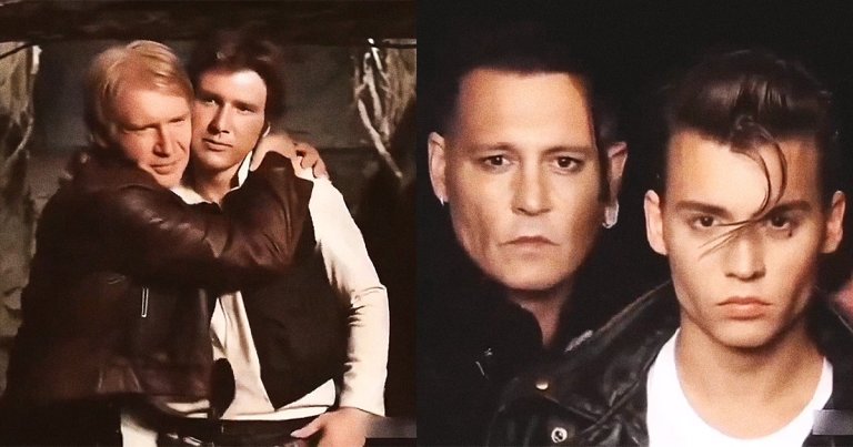 A viral AI-generated clip of celebrities hugging their younger selves has really squicked out people online.