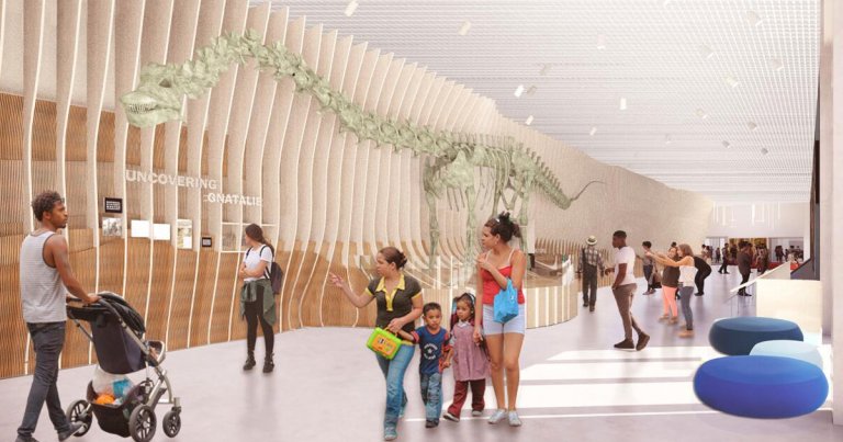 The Natural History Museum in Los Angeles has a fascinating new exhibit in the form of a mysteriously green dinosaur.