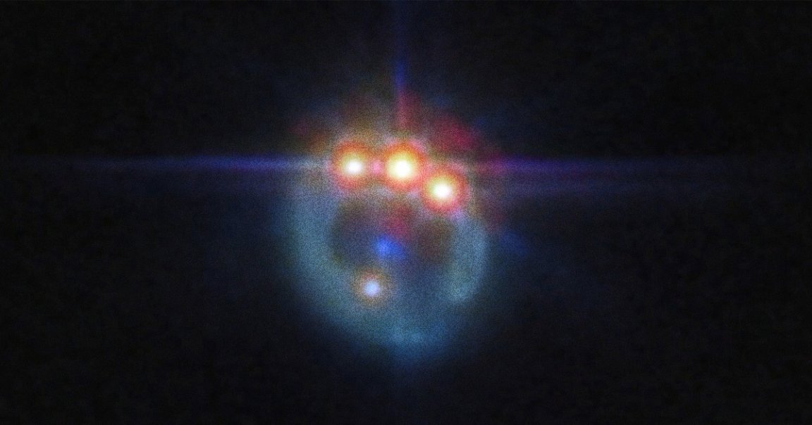 The James Webb Space Telescope imaged a shiny quasar some eight billion light years away with the helping of gravitational lensing.