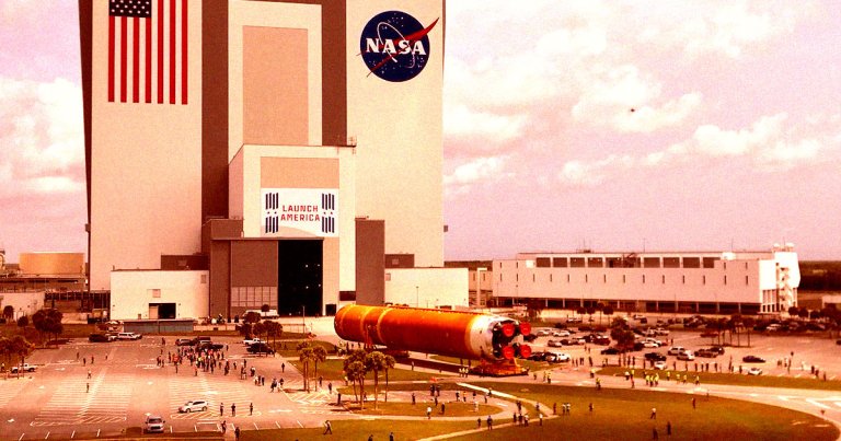 The rocket designed to carry the first humans to the Moon in over half a century has officially made its way to NASA's Kennedy Space Center.