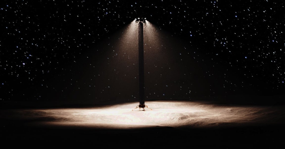 Space tech company Honeybee Robotics has come up with a concept for a 330-foot pole that could act like a streetlight for a Moon base.