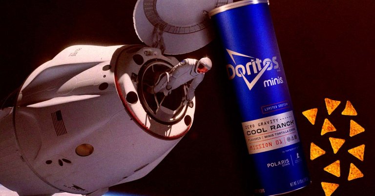SpaceX's space tourists are raising some much-needed cash by selling their souls to corporate sponsor Doritos.