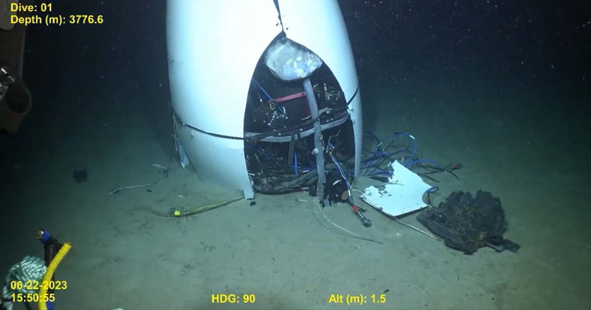 The US Coast Guard has released the first public footage of the wreck of OceanGate's Titan submersible, which imploded in June of last year.