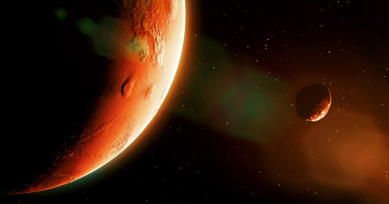 An astronomer is suggesting that Mars once had a large moon that exerted enough force to create a large bulge on its surface.