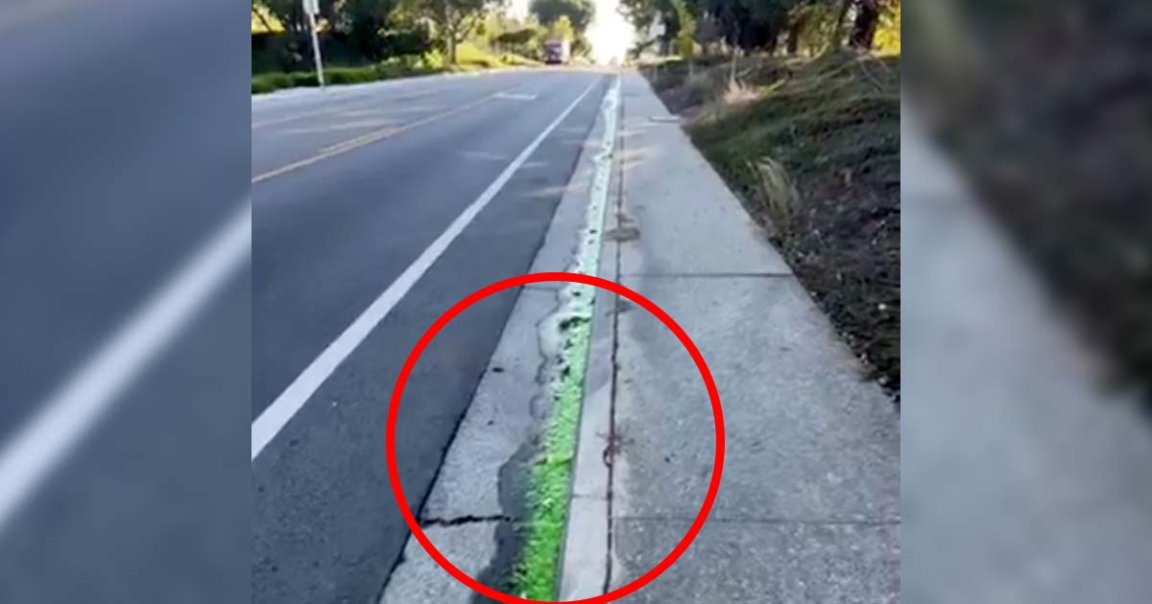 A strange, lime-green goo was spotted gushing out of Tesla's engineering headquarters in Palo Alto, California earlier this month.